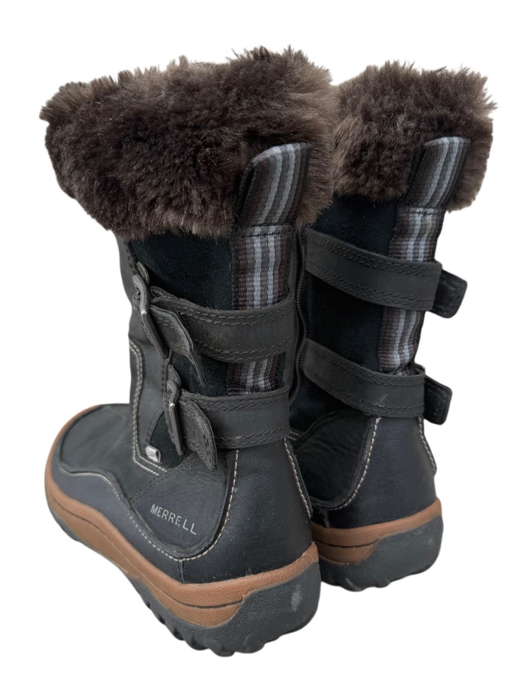 Women’s Merrell Decora Chant Waterproof Boot Sz 10 Leather Pig Suede Winter Snow - Picture 4 of 9